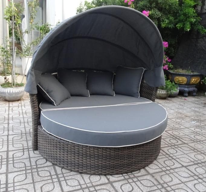 Acacia Stone-Top Wicker Lounge set of 4